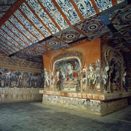 Detail of ancient mural painting at Dunhuang
