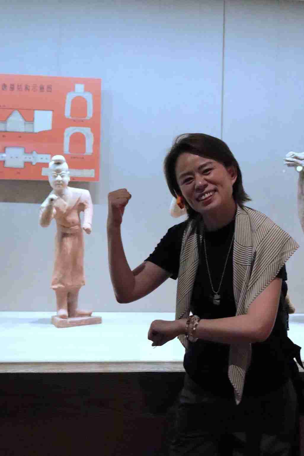 Mural bricks and tomb guardian beasts on display at the Dunhuang Museum