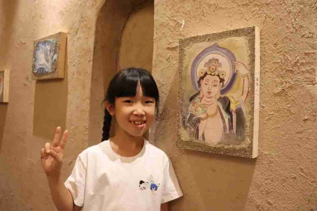 Children's artworks displayed at the closing art exhibition